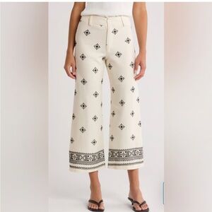 Elie Tahari embroidered linen pants